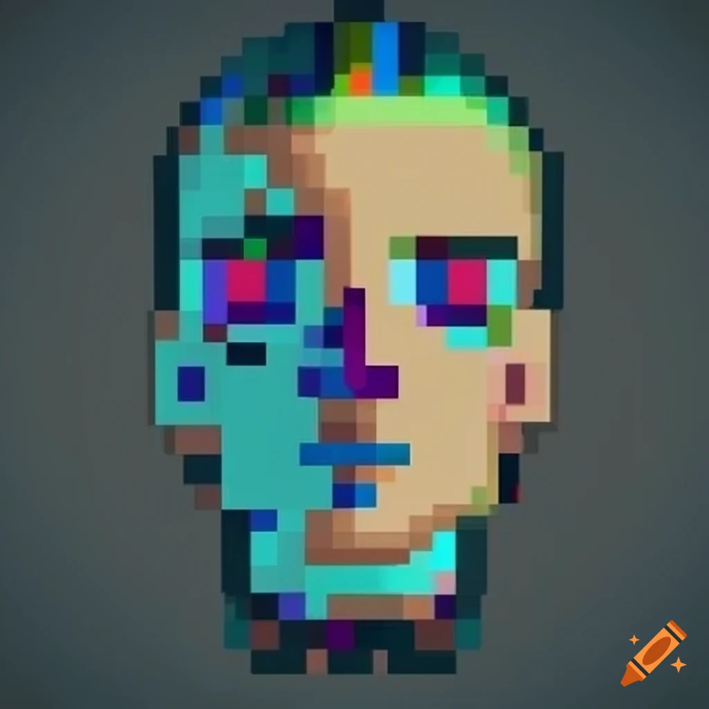 Pixelated Android Logo In 80s Style On Craiyon