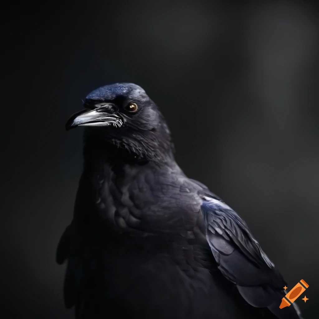 humorous illustration of a crow with a cigarette