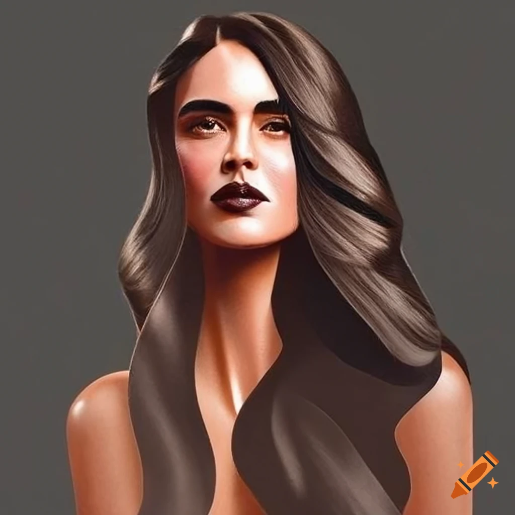 Portrait Of A Woman With Flowing Brunette Hair portrait-of-a-woman-with-flowing-brunette-hair