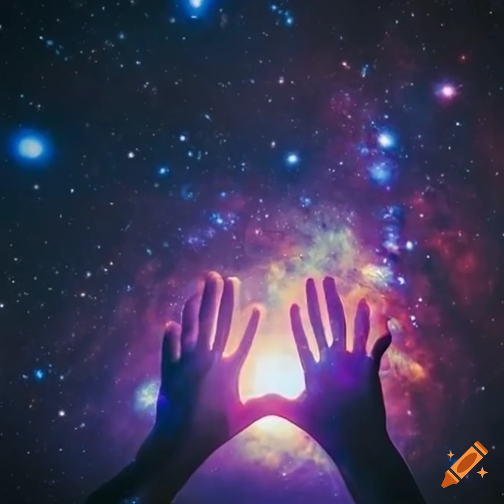 Cosmic hands embracing a galaxy