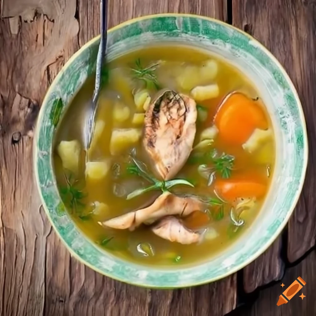 sopa con hojas de acelga y pollo