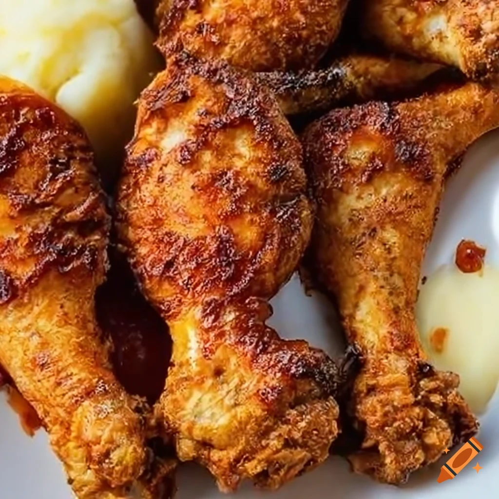 Mouthwatering spicy fried chicken drumstick on Craiyon
