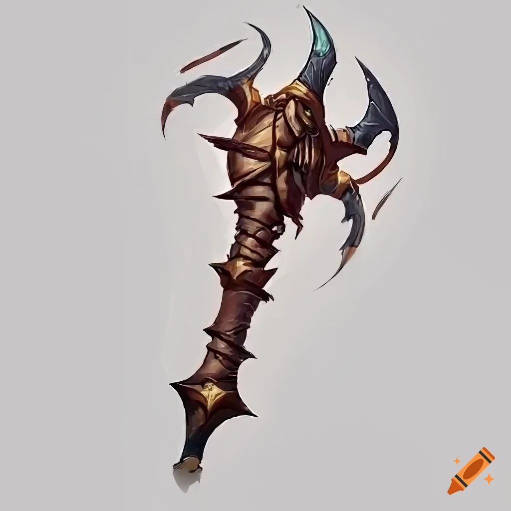 white background image of a draconic weapon