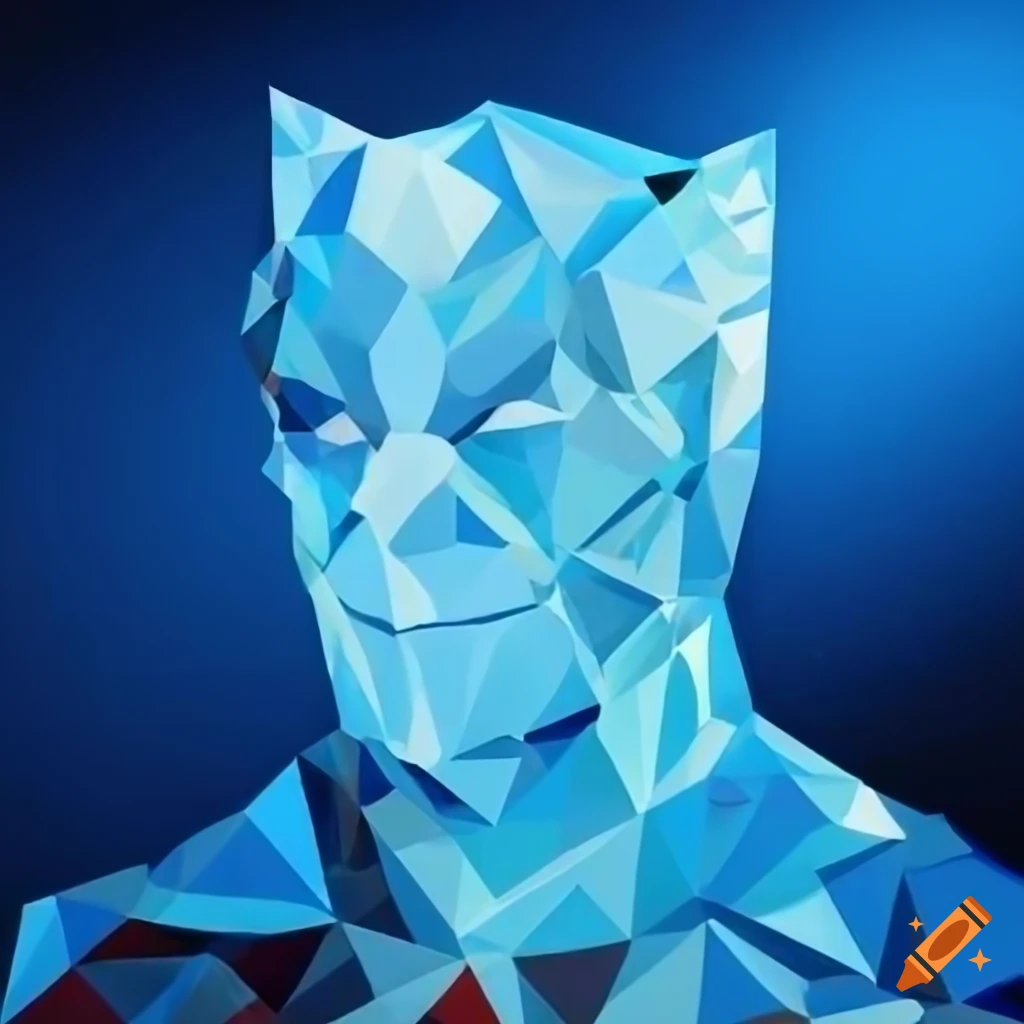 polygon superhero of ice portrait