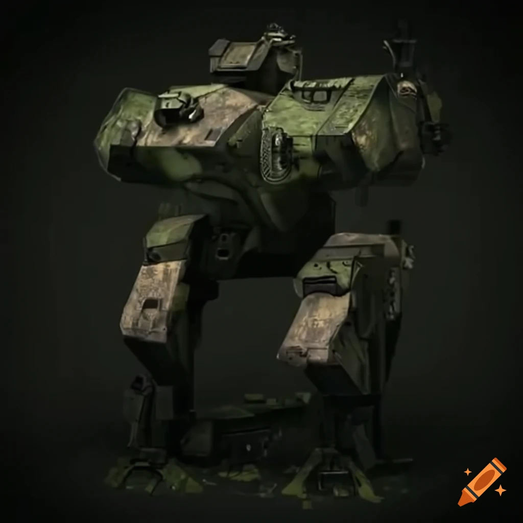 Concept art of combat walker robot with laser, realistic, ultra