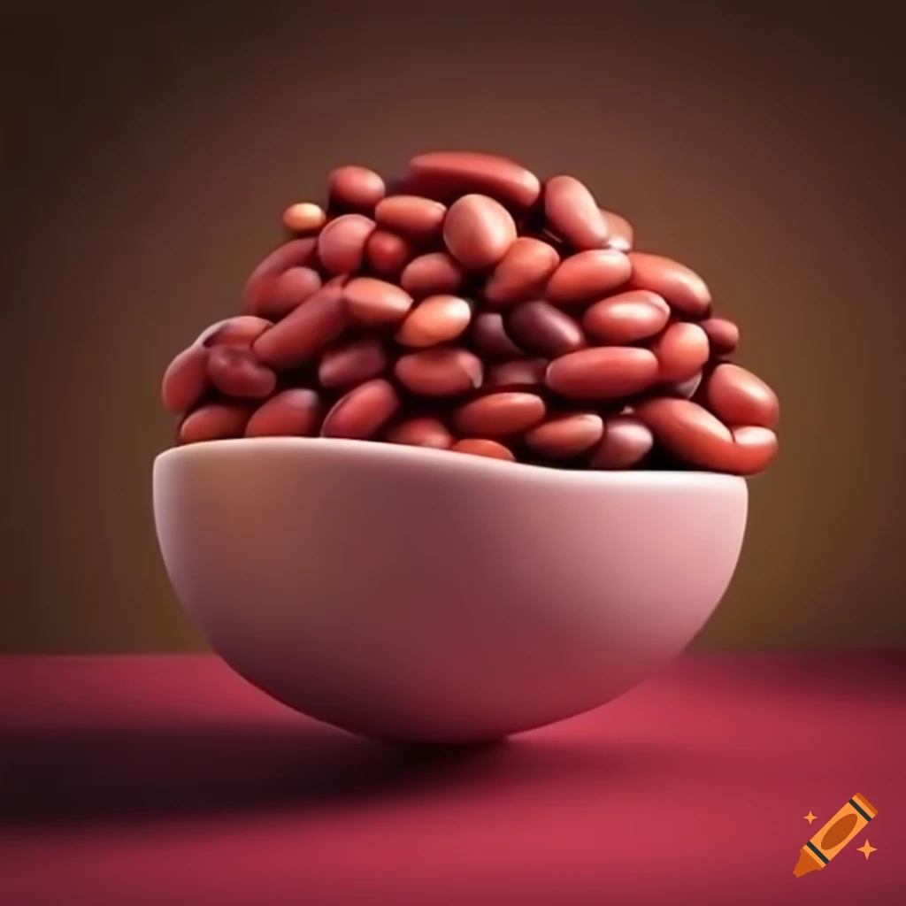 Cute Cartoon Of A Bowl Of Red Beans