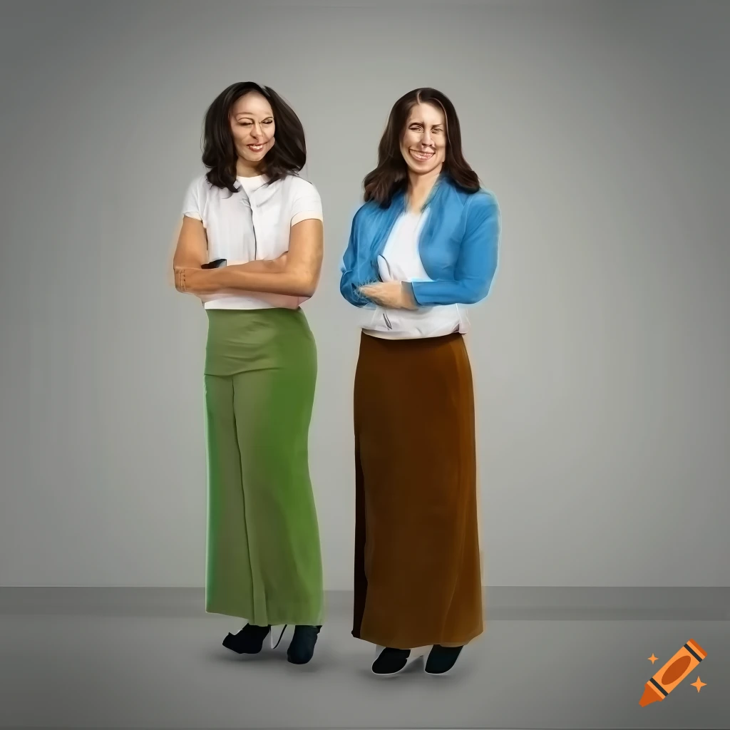 Women wearing corduroy pencil maxi skirts at office