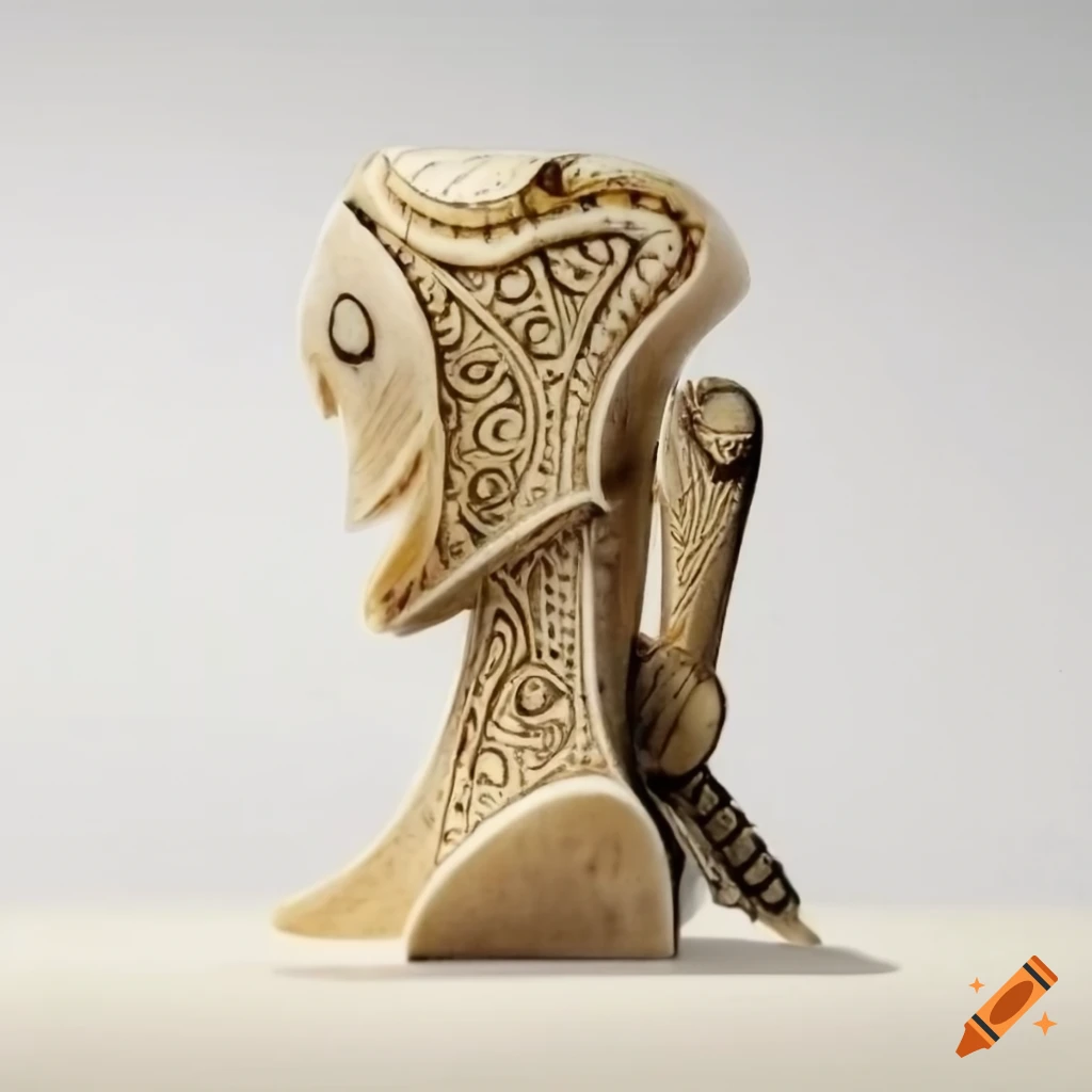 carved sculpture of a toy knight