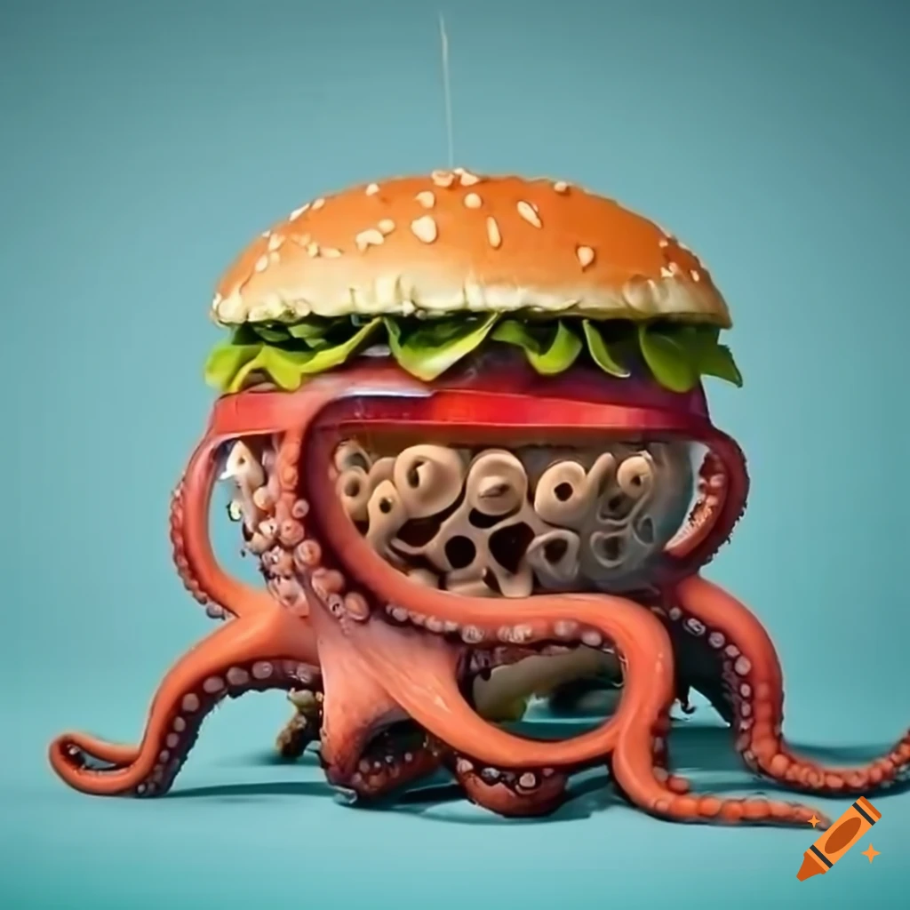 delicious gourmet octopus burger