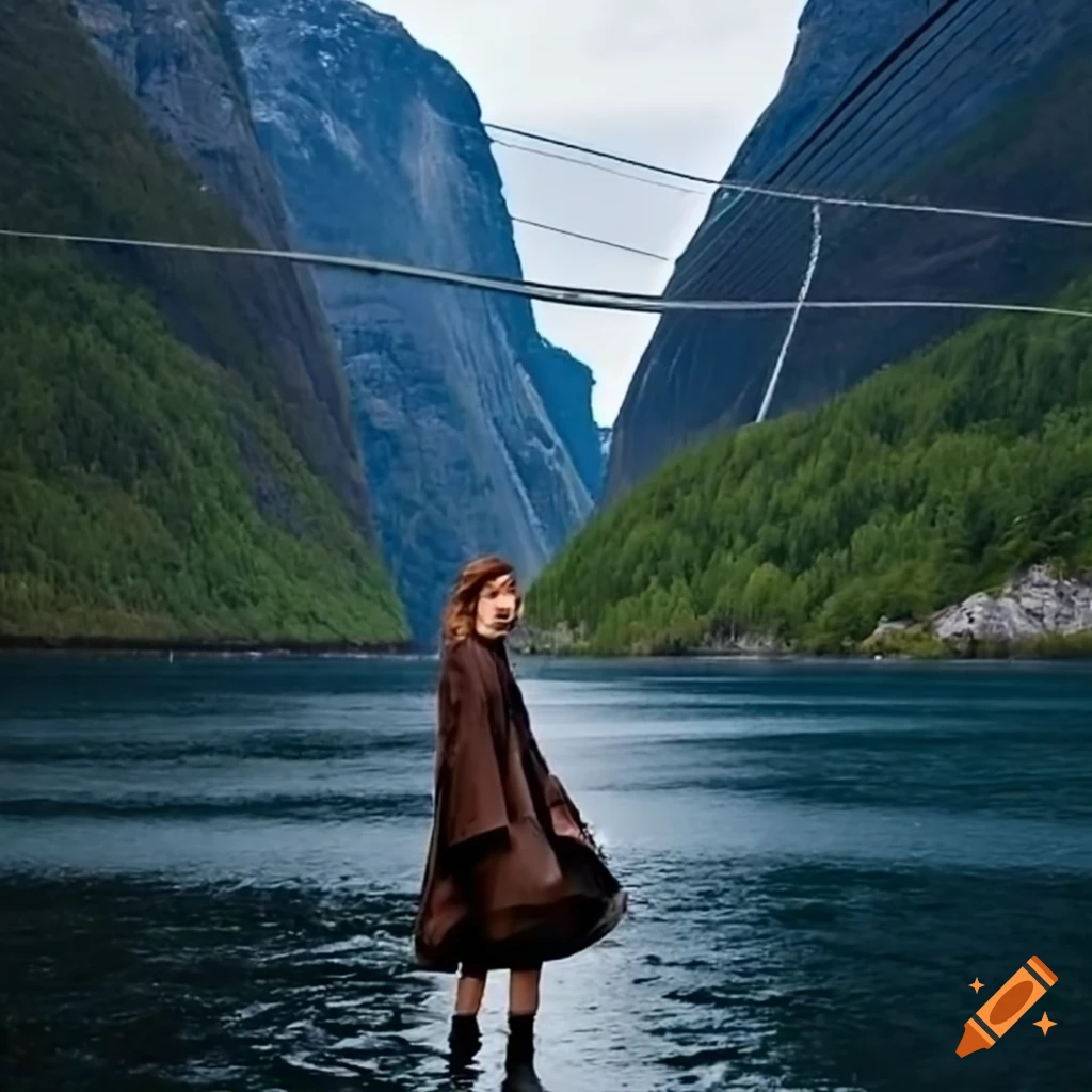 stunning cable bridge over a fjord