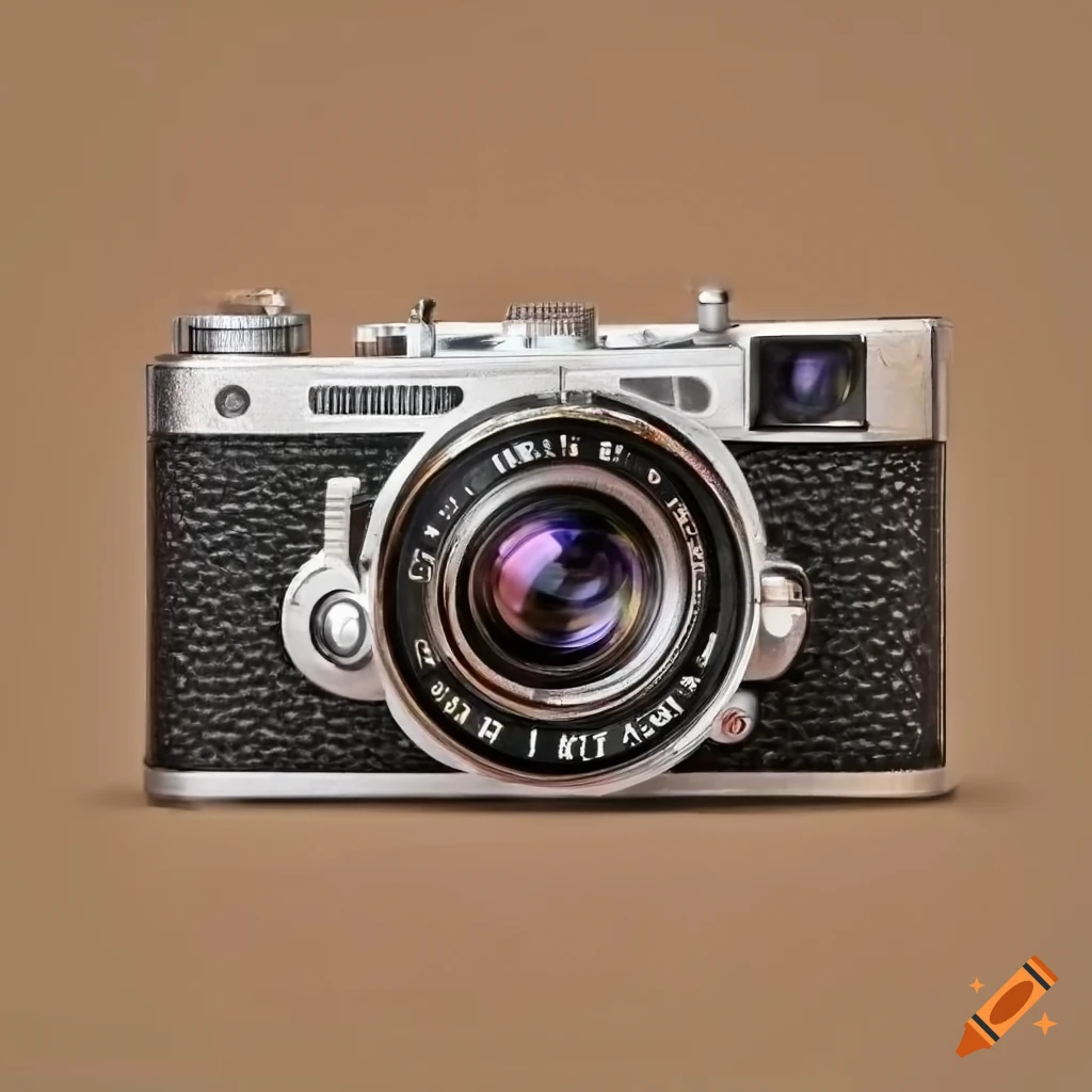 Drawing of vintage rangefinder camera with large lens on Craiyon