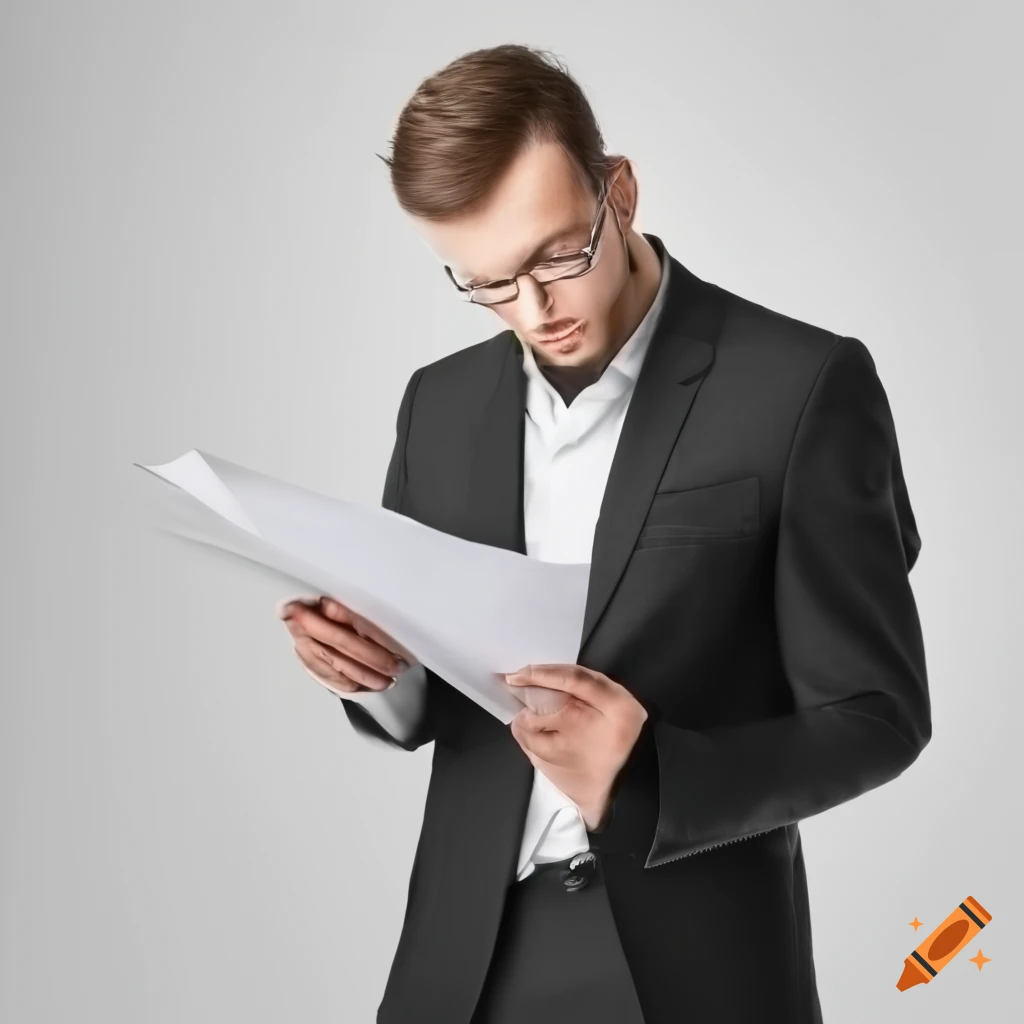 Faake Paper Work Man excitedly filling out paperwork on Craiyon