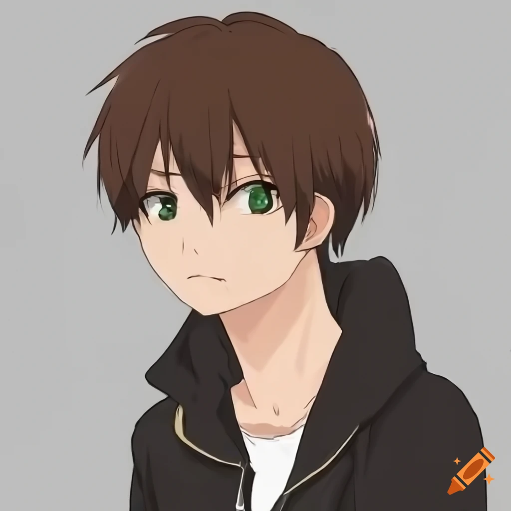 anime-style character in black zip-up sweater