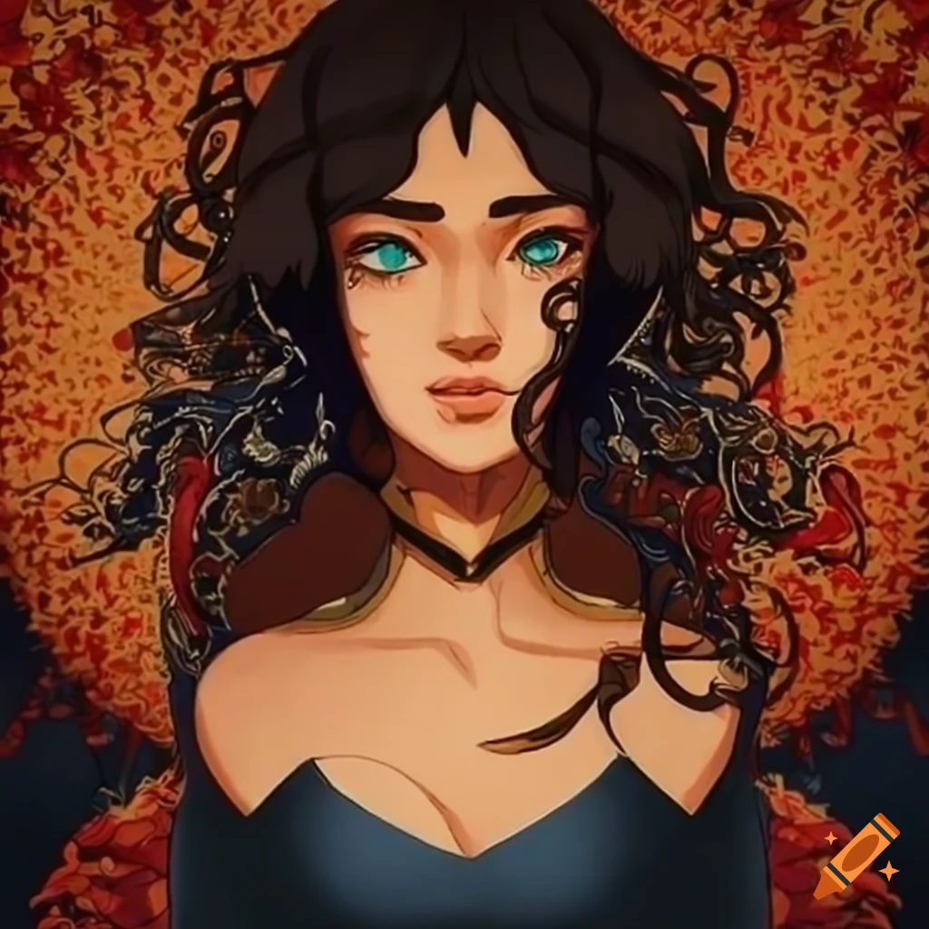 Korra in persian and japanese art style on Craiyon