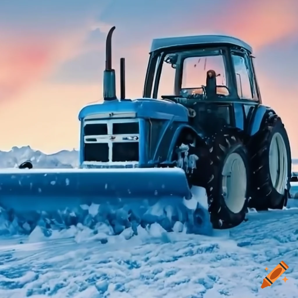 Ford tractor plowing snow on Craiyon
