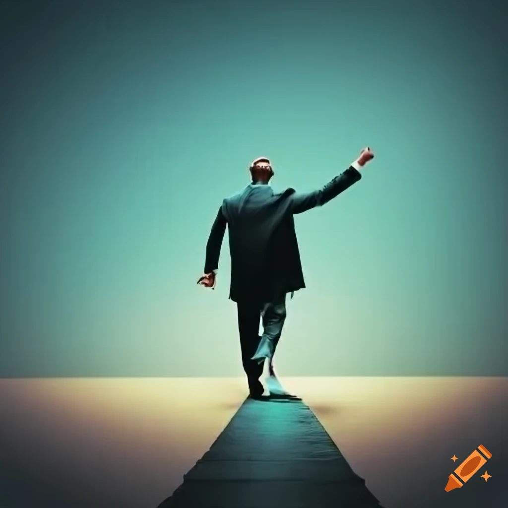 Photo of a person stepping towards success