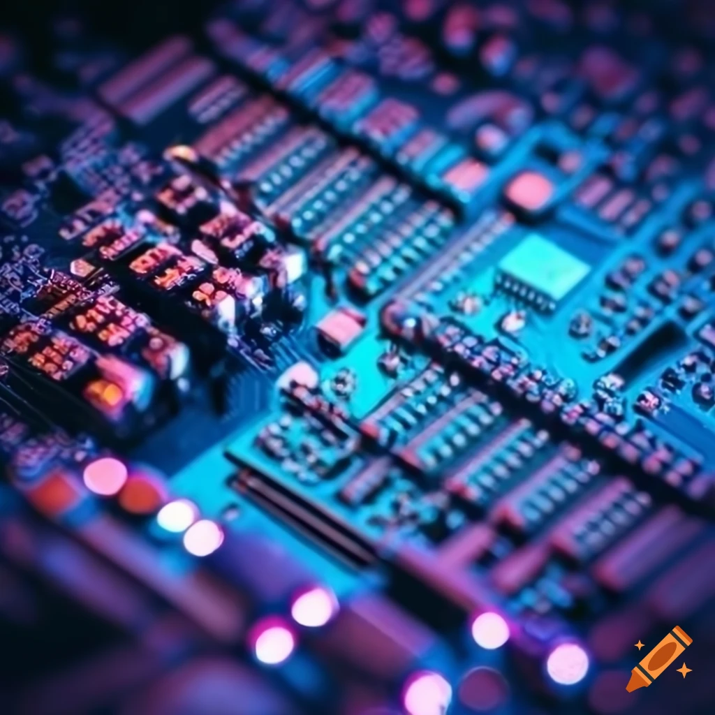 Retro Circuit Board Wallpaper From The 1980s On Craiyon