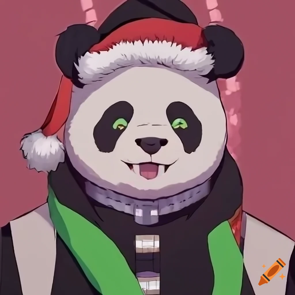 Demon Slayer style Festive Panda Bear demon-slayer-style-festive-panda-bear