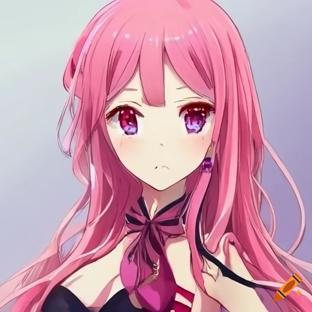 artwork of a pink-haired anime girl