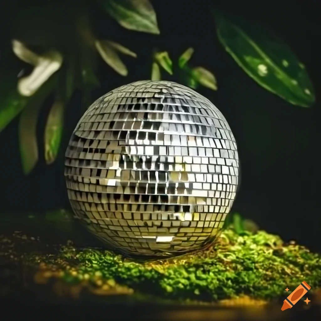 reflection of disco ball in plants