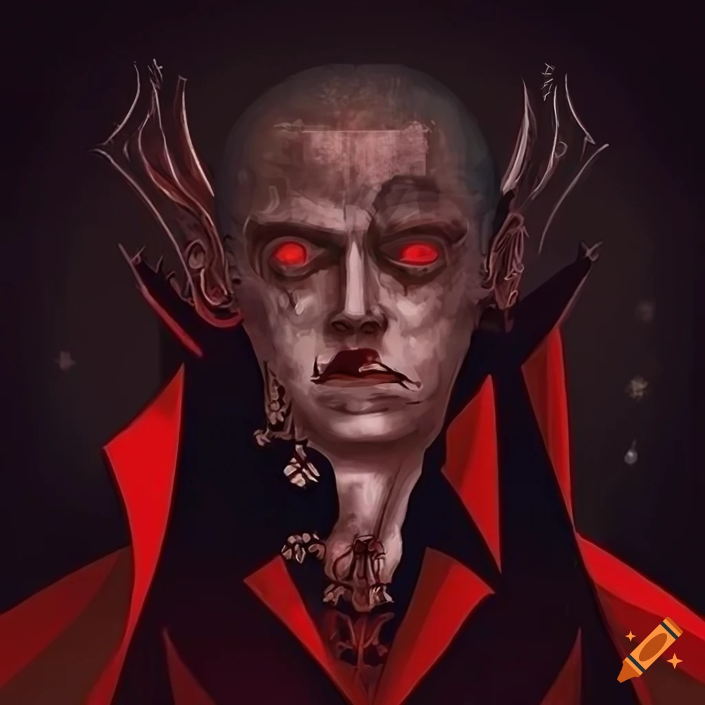 Gothic-style illustration of count dracula in a moonlit castle on Craiyon