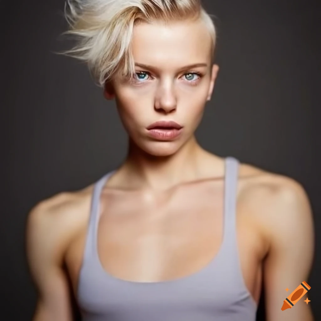  Fit blonde woman with short hair on Craiyon