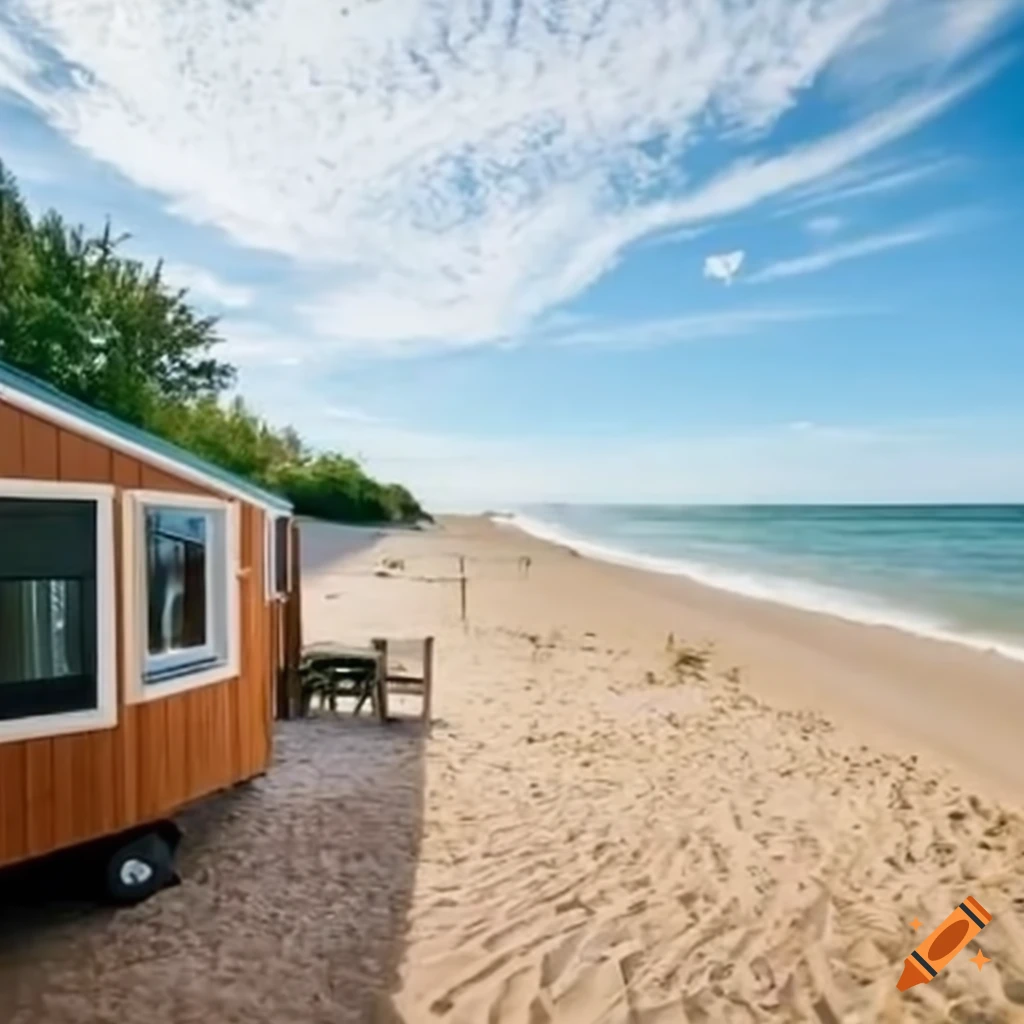 Mobile homes by the beach on Craiyon
