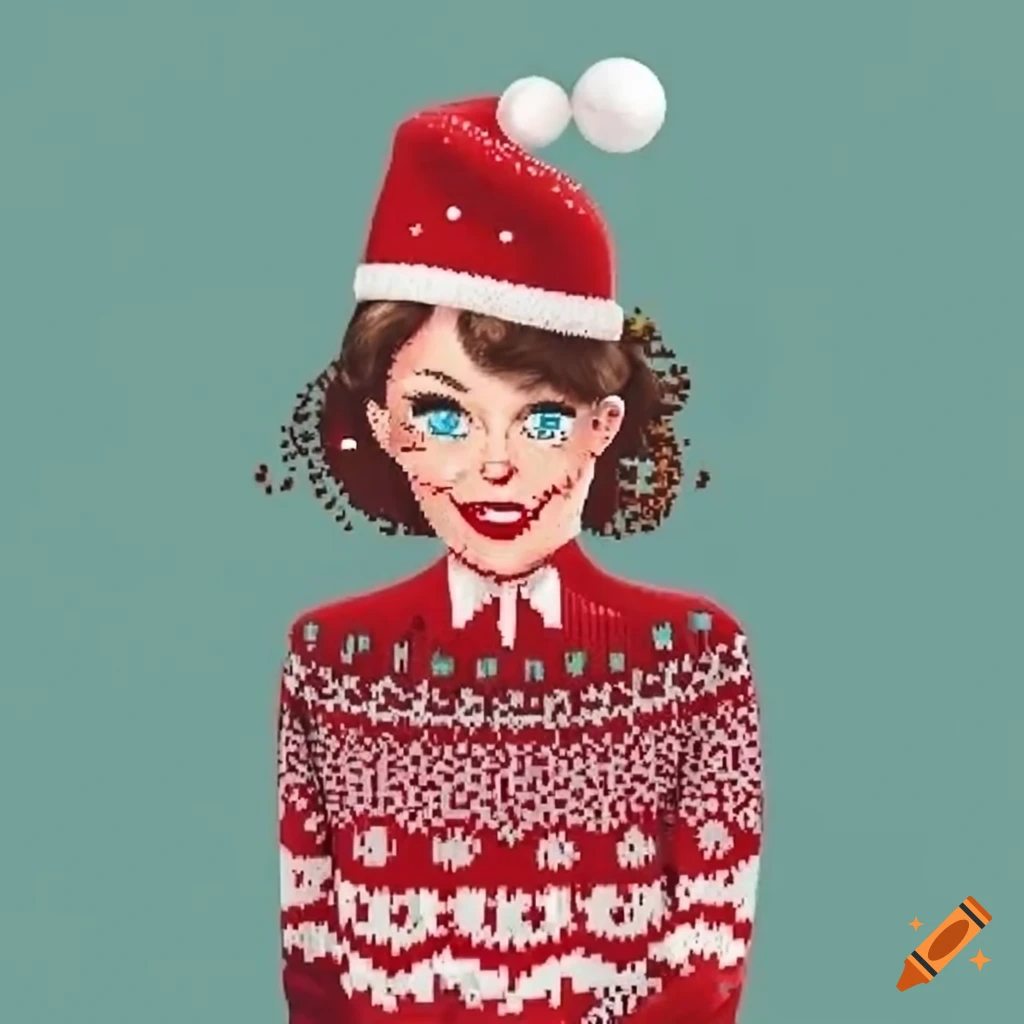 Stewardess-themed ugly christmas sweater