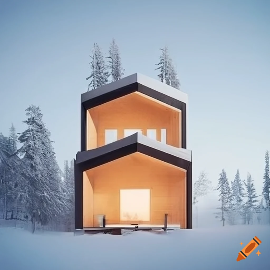 Minimalist nordic tower cabin architecture