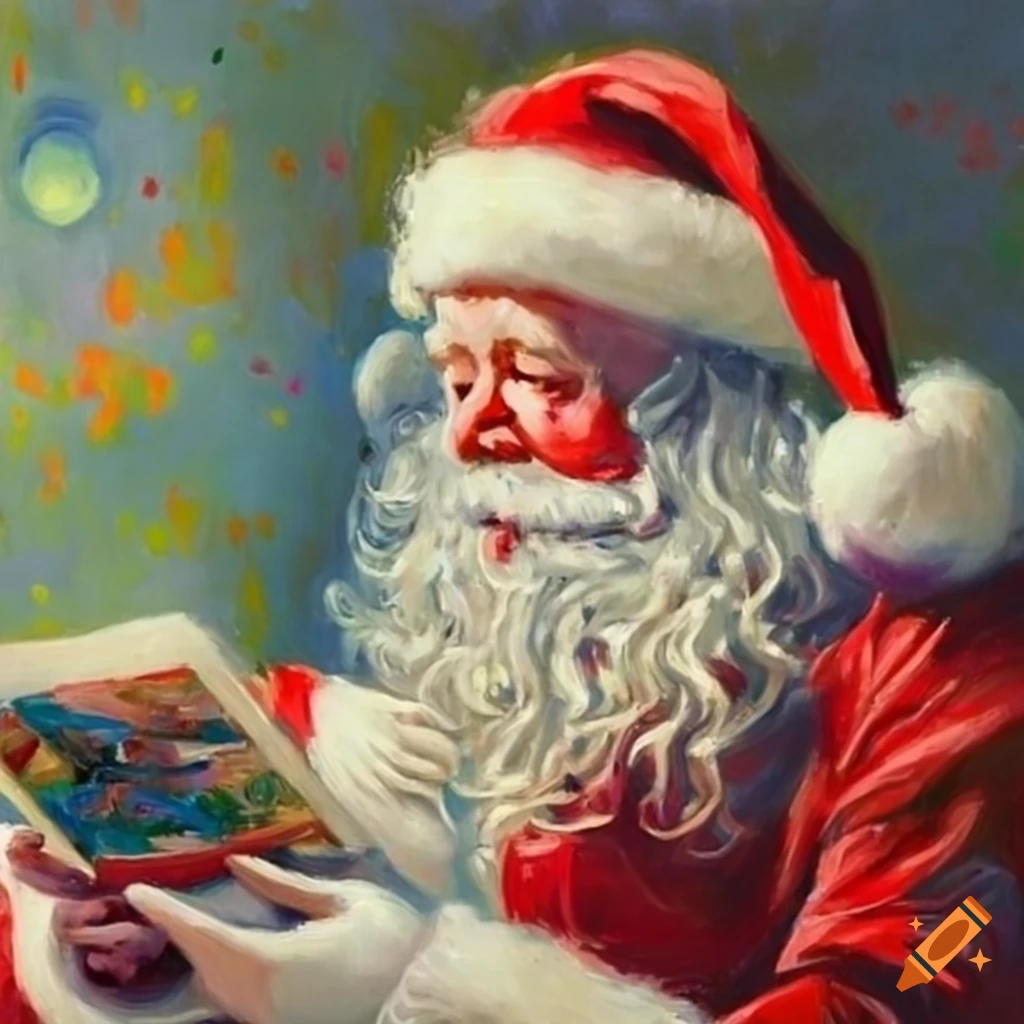 impressionist Santa Claus painting