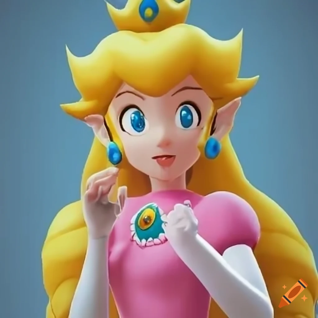 Princess Peach and Link in costume swap at a ballroom