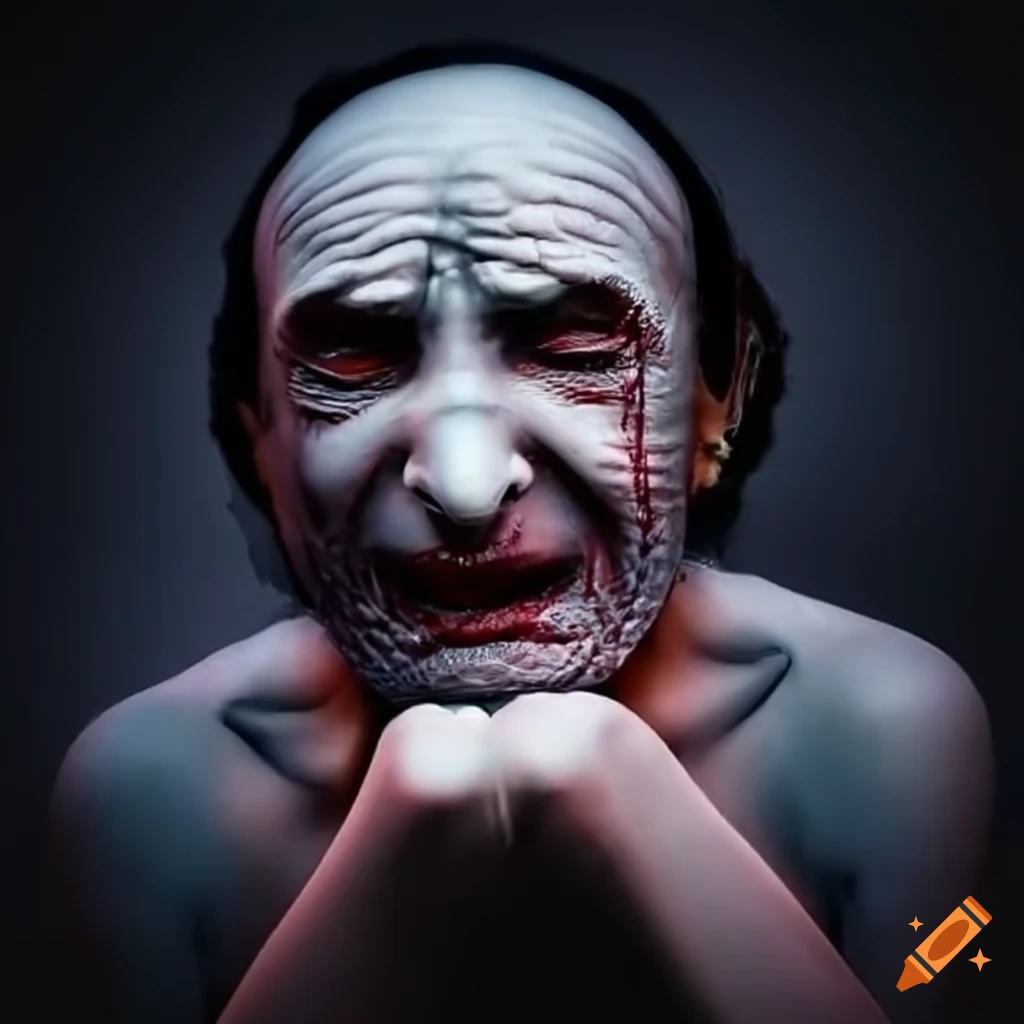 distorted mime expressing pain