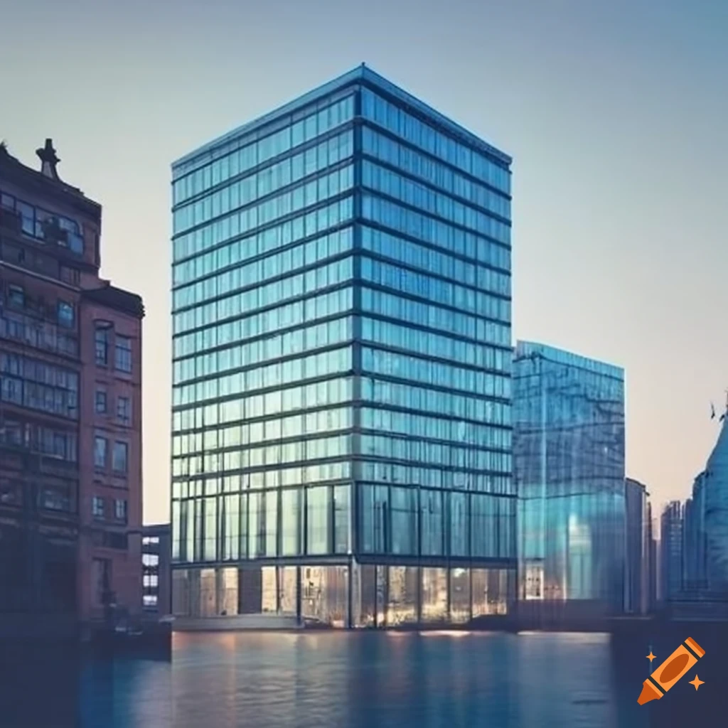 Modern office building on Craiyon