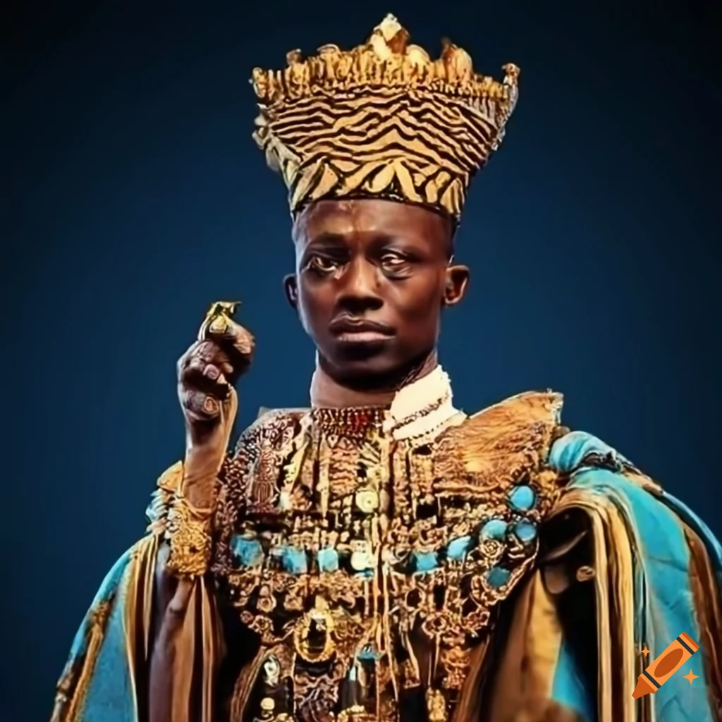 Portrait of an african king in traditional royal clothing on Craiyon