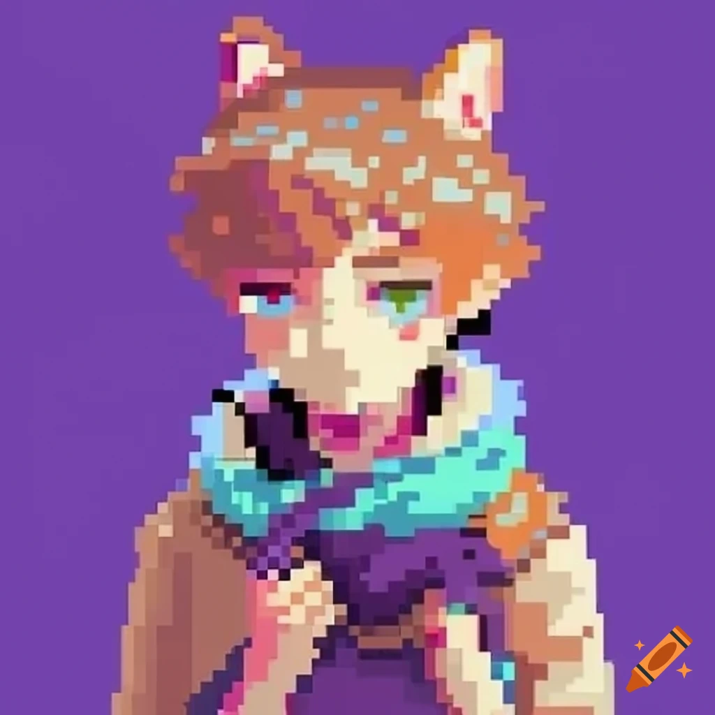 Pixel Art Of A Cat Boy