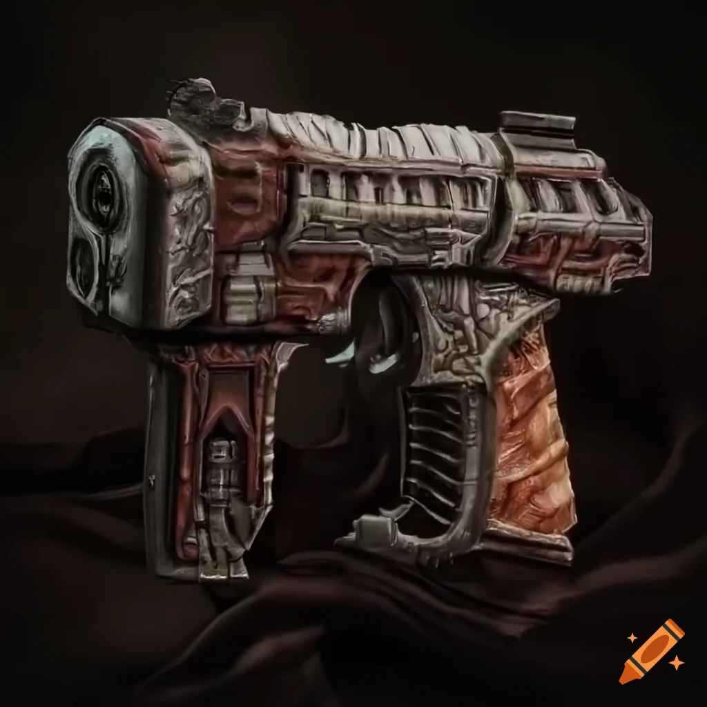 Hyperrealistic sci-fi coil pistol artwork on Craiyon