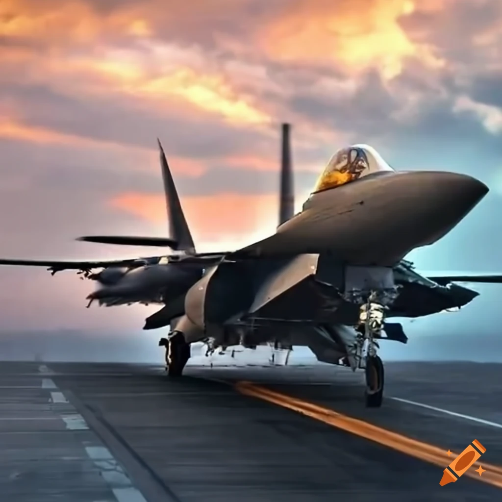 fighter jet landing on aircraft carrier