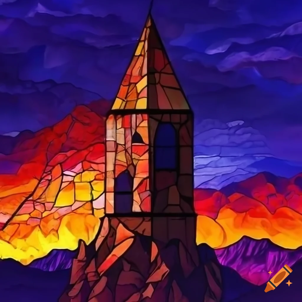 Stained Glass Artwork Of A Tower In The Mountains On Craiyon stained-glass-artwork-of-a-tower-in-the-mountains-on-craiyon