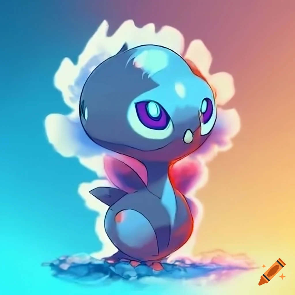 Artistic depiction of a fire-water type pokemon