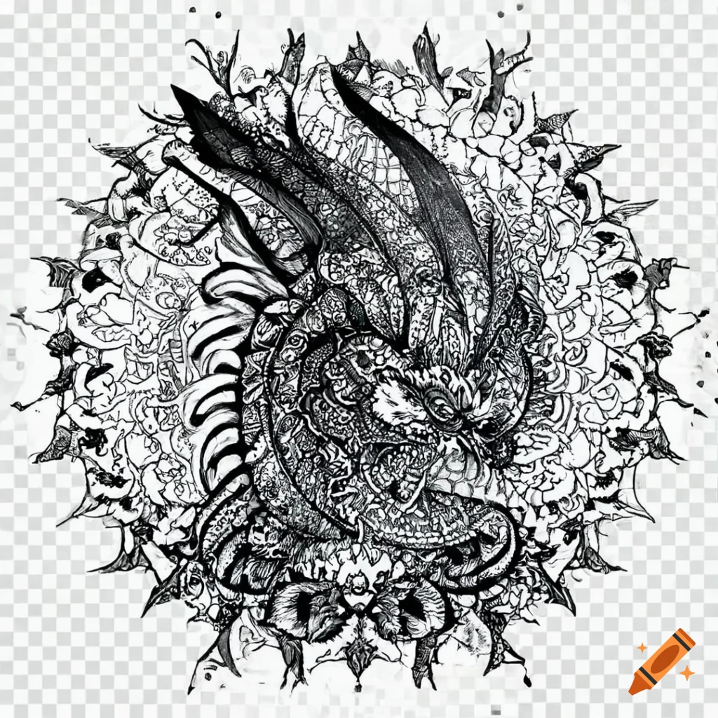 Premium Vector | Tattoo art dragon hand drawing sketch