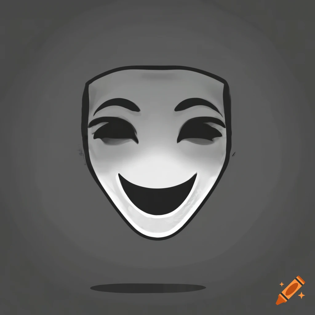 Smiling mask face logo for t-shirt