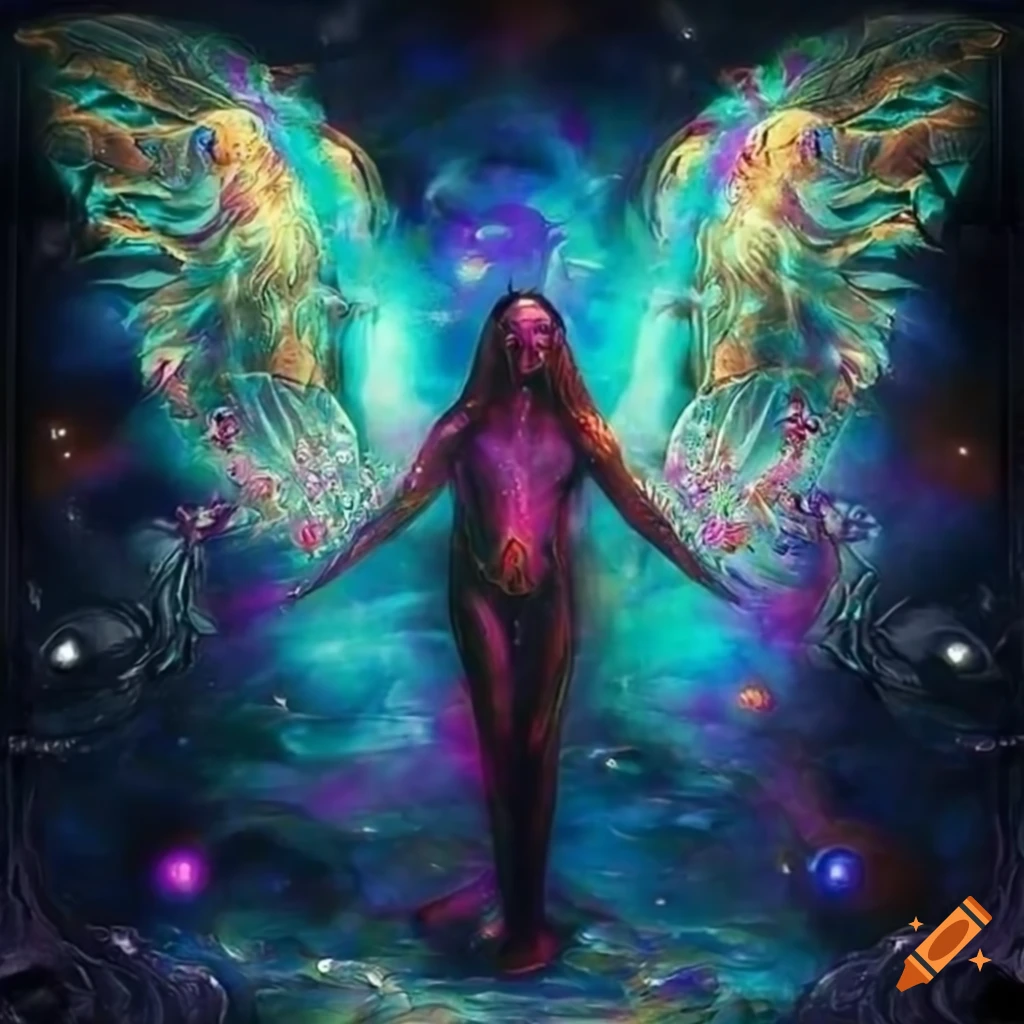 Impressionist artwork with heavy metal style and mystical elements on ...