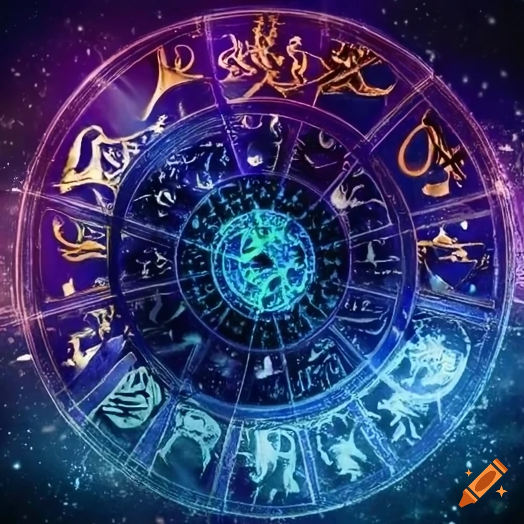 Dark Background With Astrology Symbols