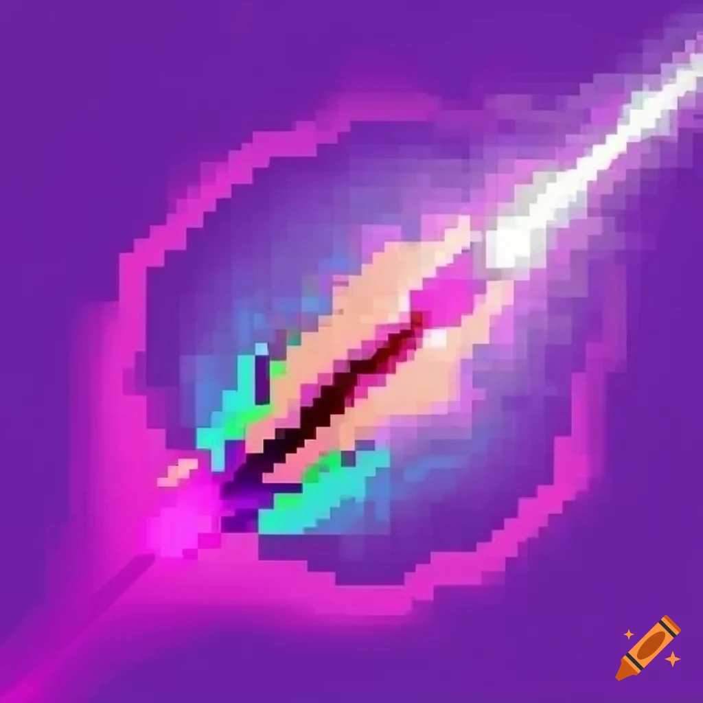 80s style pixelated laser beam logo