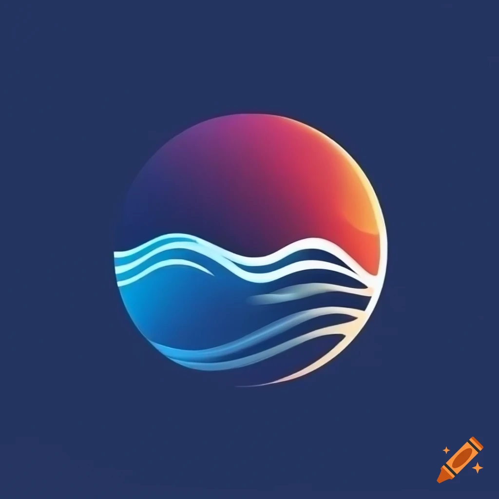 Logo With Ocean Wave Symbols logo-with-ocean-wave-symbols