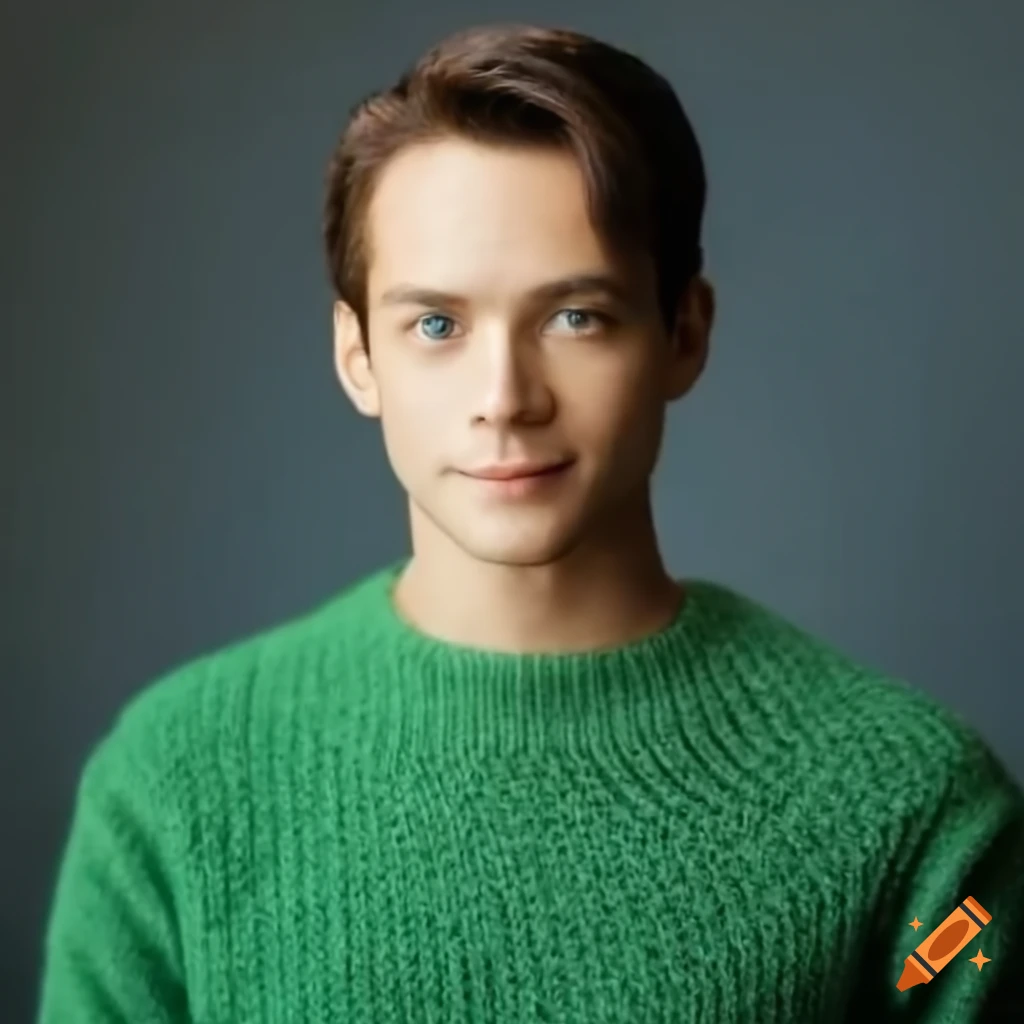 Stylish guy in a greenish woolen sweater