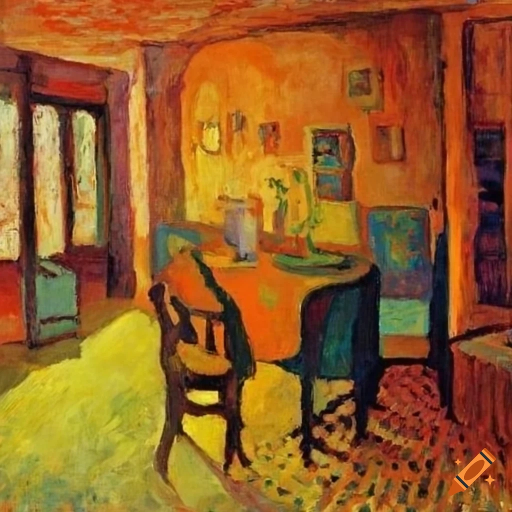 Serusier's pointillism interior painting