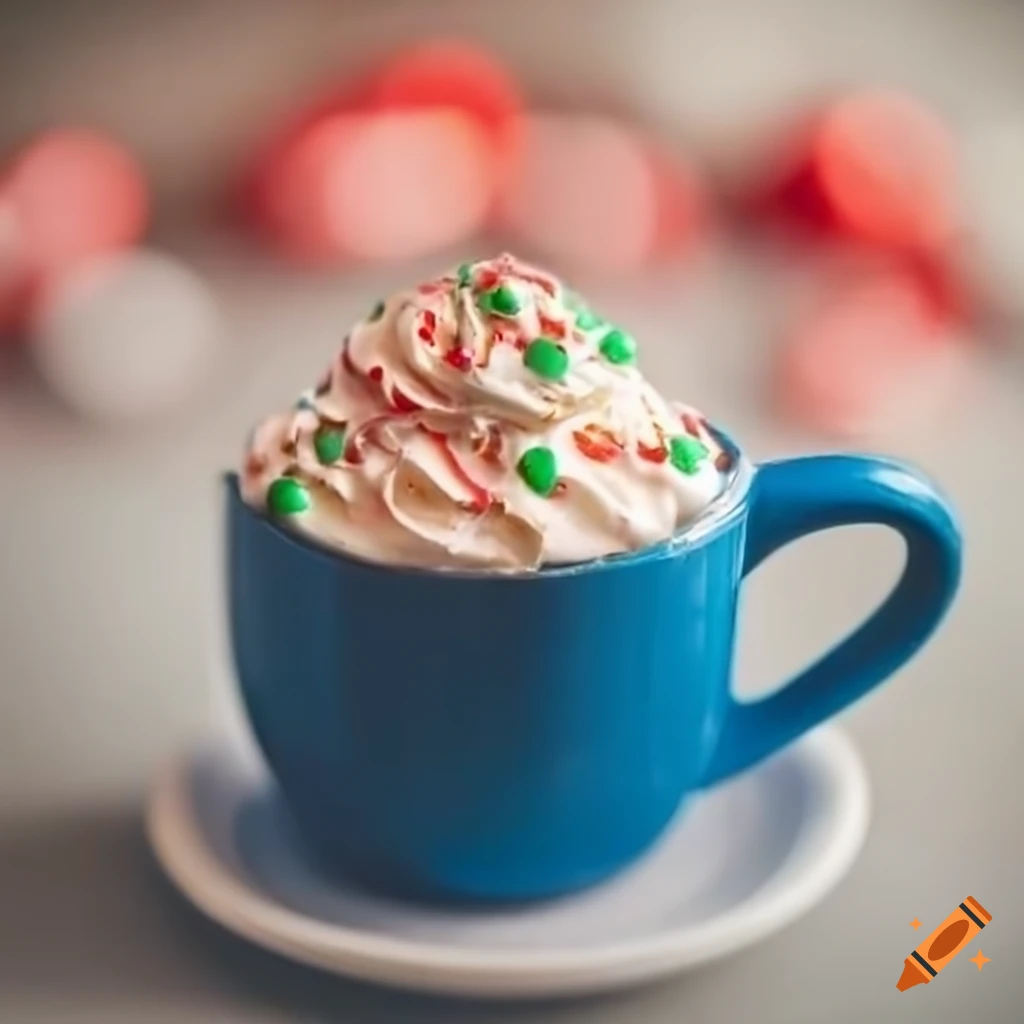 festive hot chocolate with whipped cream and sprinkles