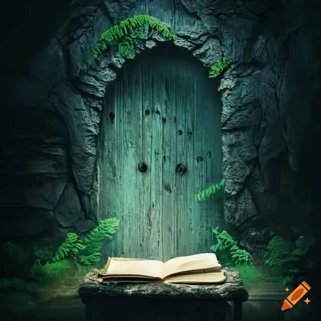 Image of an ancient book of wisdom in a cave