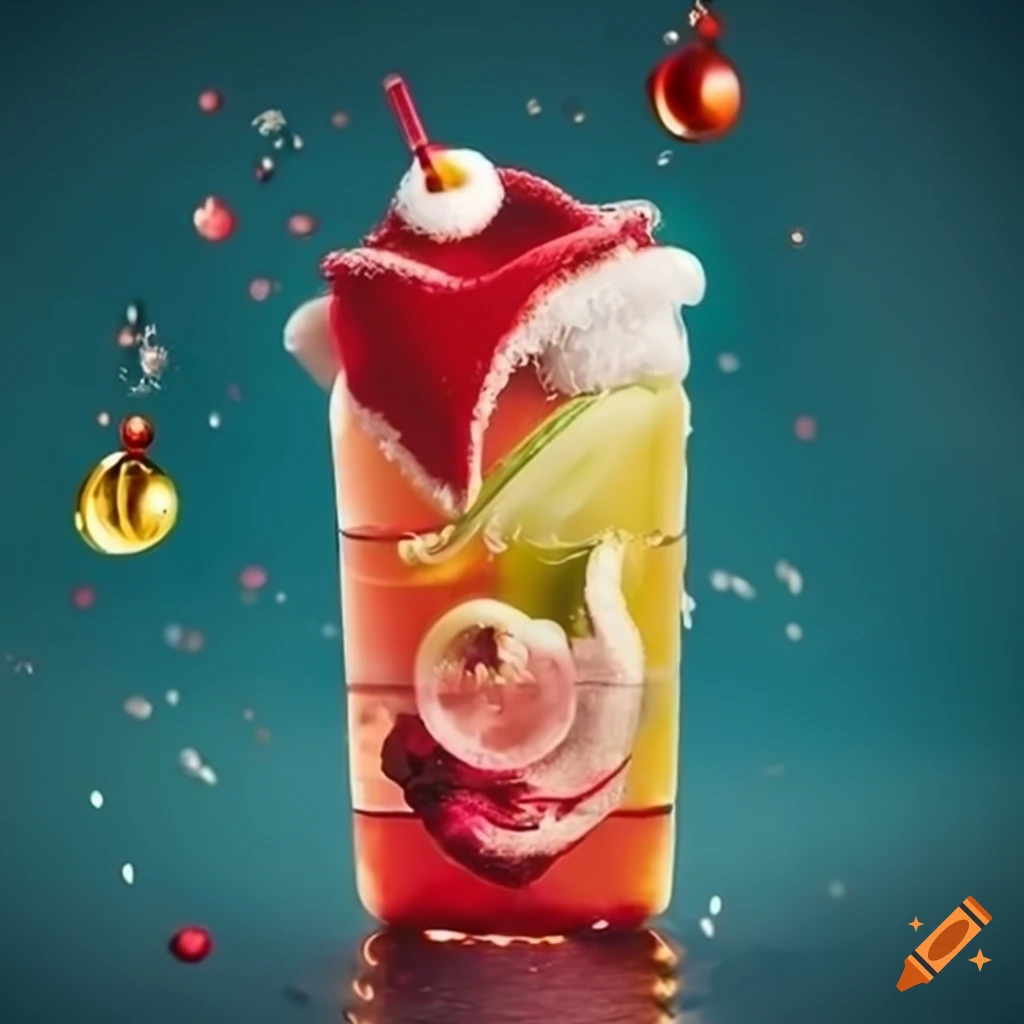 Vibrant christmas-themed instagram post for new water flavor drink ...